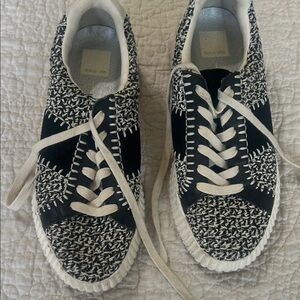 Dolce Vita Black and White Knit Sneakers